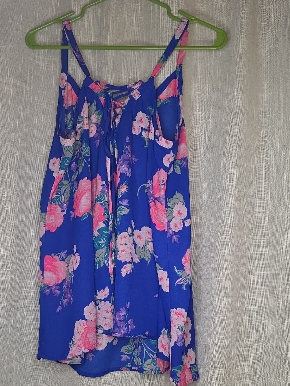 torrid Blue Floral Tank with Pink and Teal Accents - Picture 2 of 4